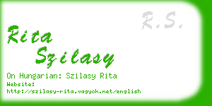 rita szilasy business card